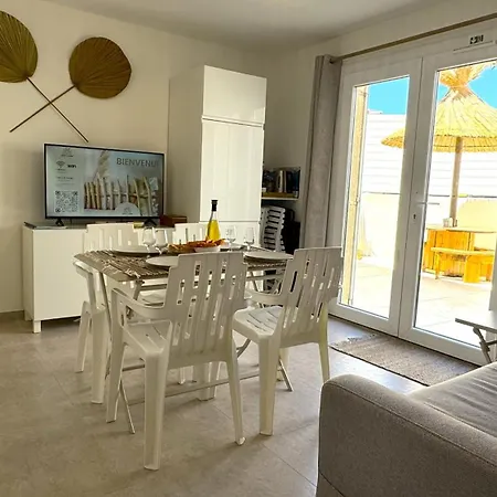 Evasion Jardin, Parking Prive Gratuit, Climatise, Wi-fi, A 5mn Plage, Confort Lägenhet *