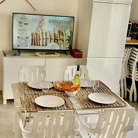 Evasion Jardin, Parking Privé Gratuit, Climatisé, Wi-fi, à 5mn Plage, Confort Appartamento
