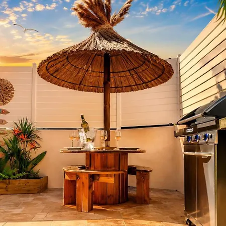 Evasion Jardin, Parking Prive Gratuit, Climatise, Wi-fi, A 5mn Plage, Confort Lägenhet *